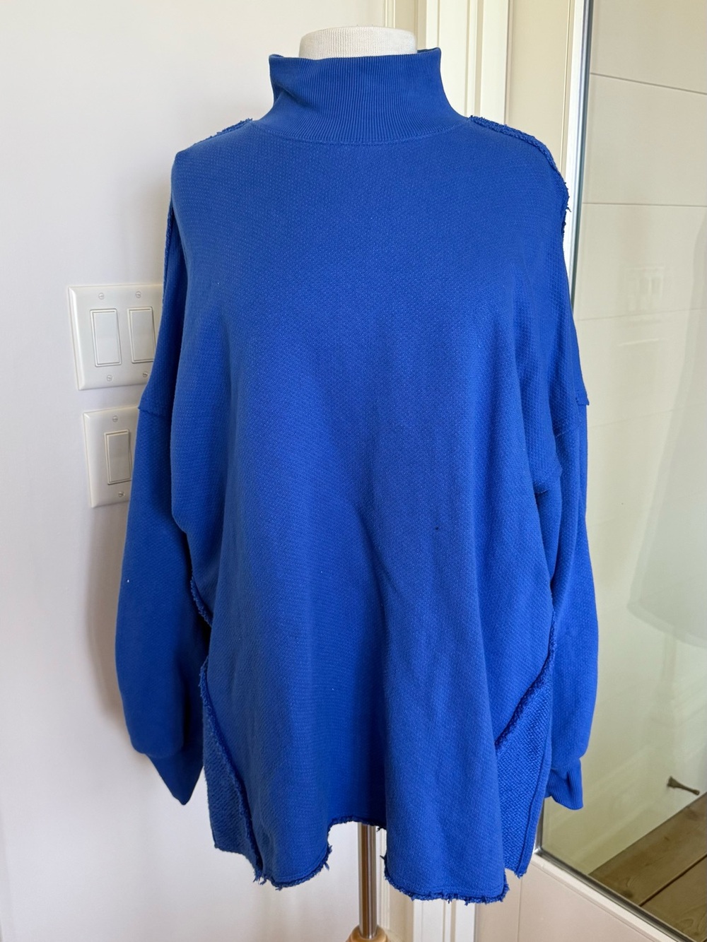 We The Free Electric Blue Mock Neck Pullover